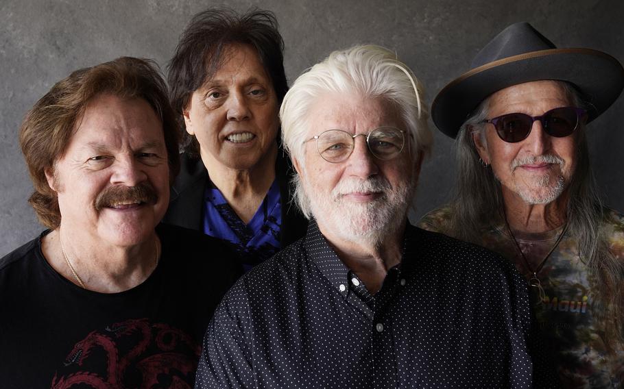 Members of the Doobie Brothers, from left, Tom Johnston, John McFee, Michael McDonald and Pat Simmons pose for a portrait in Los Angeles on Aug. 17, 2021. 