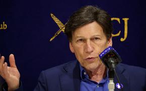 Peter Kuznick, associate professor of history and director of the Nuclear Studies Institute at American University, speaks at the Foreign Correspondents' Club of Japan in Tokyo, Feb. 7, 2025.