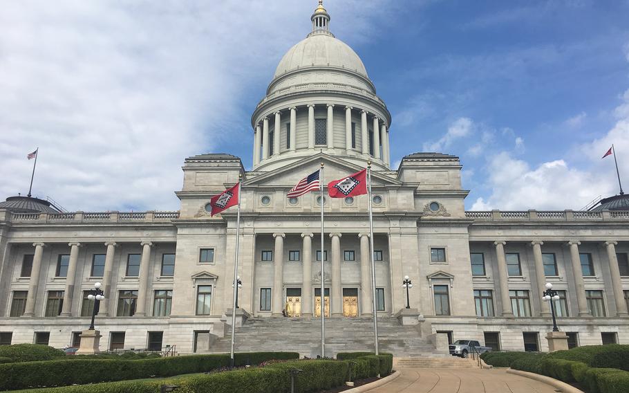 A view of the Arkansas state Capitol in Little Rock, Ark. A federal judge has struck down a 2021 Arkansas law banning gender-affirming care for transgender youths, forbidding the enforcement of the nation’s first law blocking medical treatment for transitioning young people.