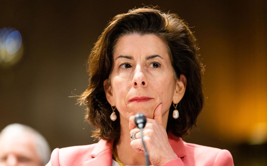 Gina Raimondo, U.S. commerce secretary, during a Senate Appropriations Committee hearing in Washington on Tuesday, May 16, 2023.