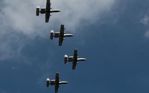 Four A-10C Thunderbolt II aircraft from the Maryland Air National Guard fly over the state in May 2023. Air National Guard A-10s that were stranded at NAS Sigonella in Sicily for months returned to the U.S.on Jan. 18, 2025, a Maryland National Guard spokesman said Jan. 22.