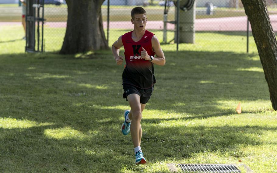 Talan Farrington runs.