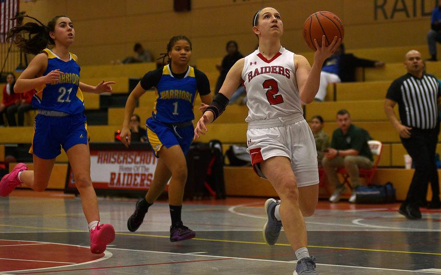 Elizabeth Marriott goes for a layup.