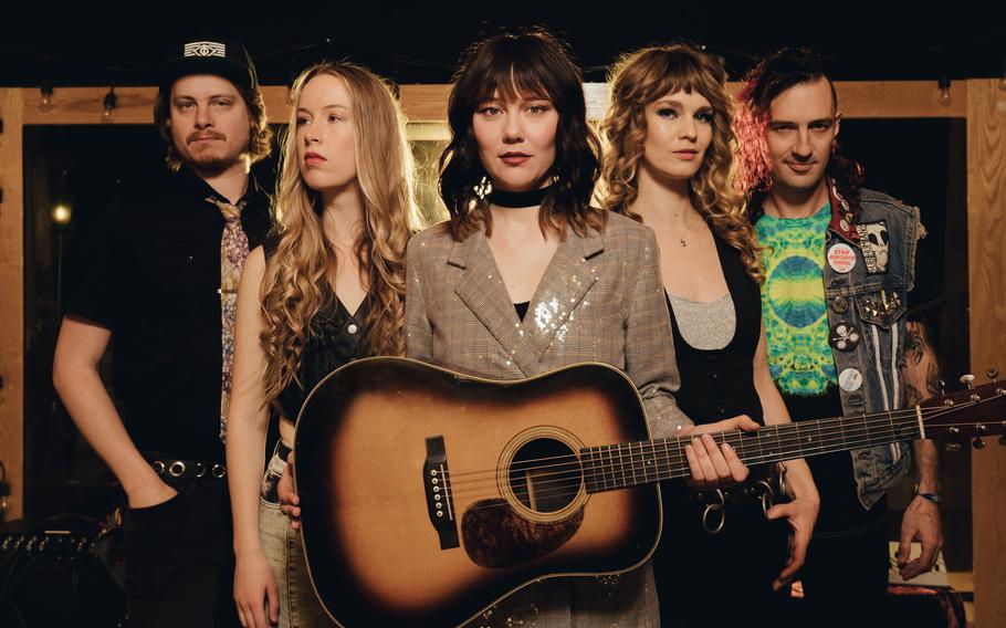 Molly Tuttle and Golden Highway, from left: Dominick Leslie, Bronwyn Keith-Hynes, Tuttle, Shelby Means and Kyle Tuttle.