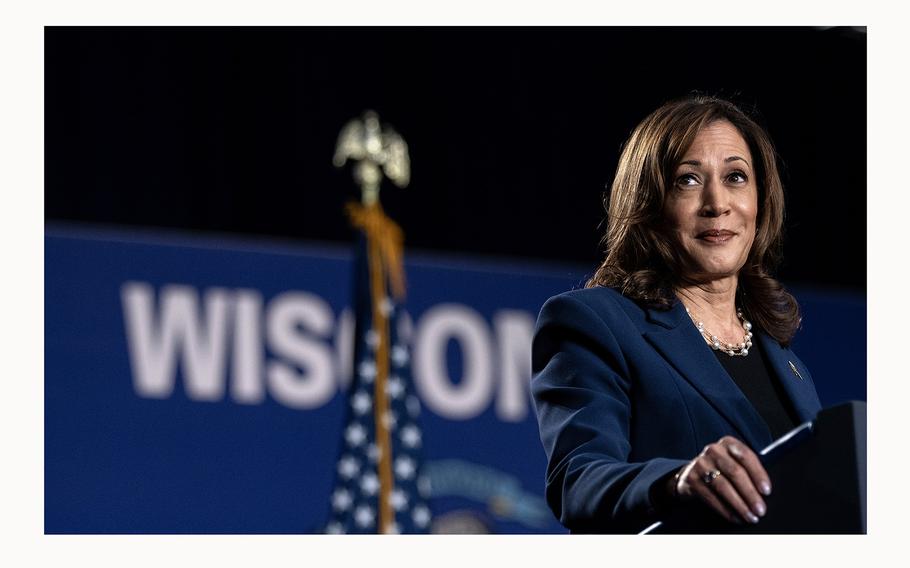 Democratic presidential candidate Vice President Kamala Harris speaks to supporters during a campaign rally on July 23, 2024, in West Allis, Wisconsin. 