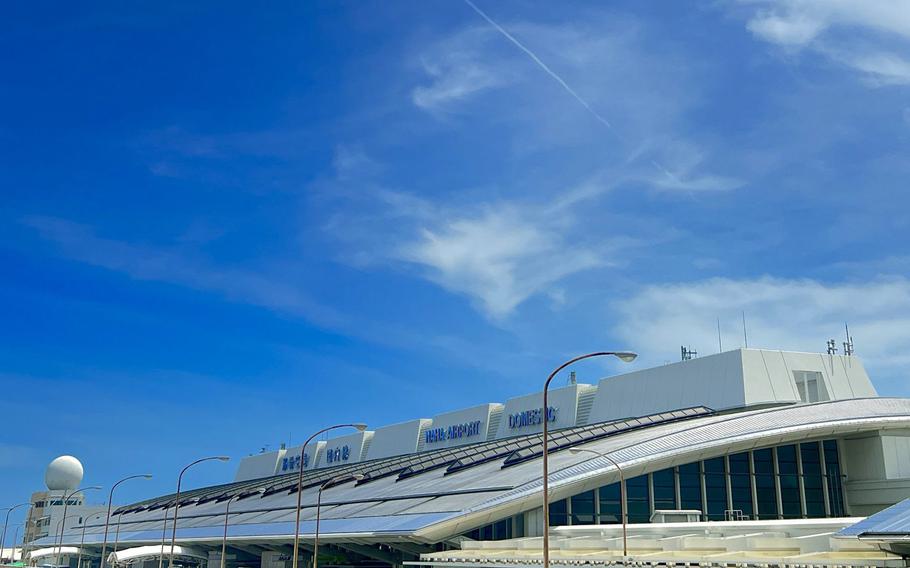 Okinawa’s Naha Airport on a sunny day.