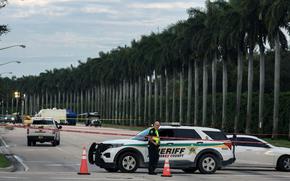 Palm Beach County Sheriff personnel block a road near the Trump International Golf Club after an apparent assassination attempt of former President Donald Trump on Sept. 16, 2024, in West Palm Beach, Florida. The FBI and U.S. Secret Service, along with the Palm Beach County Sheriff's office, are investigating the incident, which the FBI said "appears to be an attempted assassination of former President Trump" while he was golfing at Trump International Golf Club. (Joe Raedle/Getty Images/TNS)