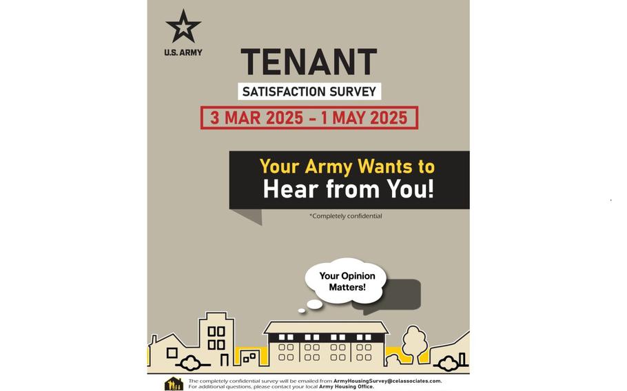 U.S. Army graphic that says “Tenant Satisfaction Survey” 