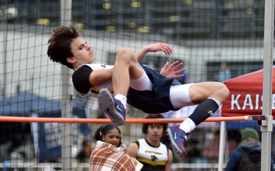 Greyson Strabal clears the bar.