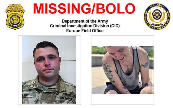 Staff Sgt. Jonathan Lane pictured in undated photos released by the U.S. Army Criminal Investigation Division in July 2023, was reported missing last year and taken into custody in April 2024. The 12th Combat Aviation Brigade soldier has been charged with multiple offenses including desertion, an Army official said. 
