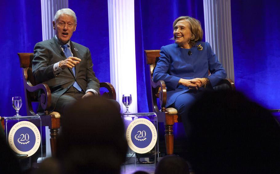 Former President Bill Clinton and former Secretary of State Hillary Rodham Clinton respond to audience questions