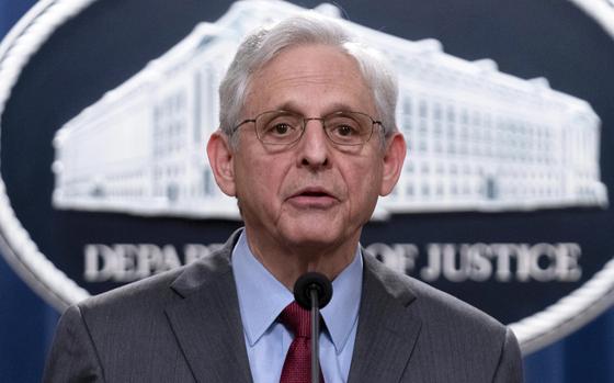 Attorney General Merrick Garland speaks during a news conference at the Department of Justice headquarters in Washington on June 27, 2024.