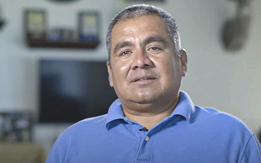 A video screen grab shows Navy veteran and former U.S. Customs and Border Protection Officer Raul Rodriguez in an interview for The Atlantic magazine posted on Feb. 14, 2020.