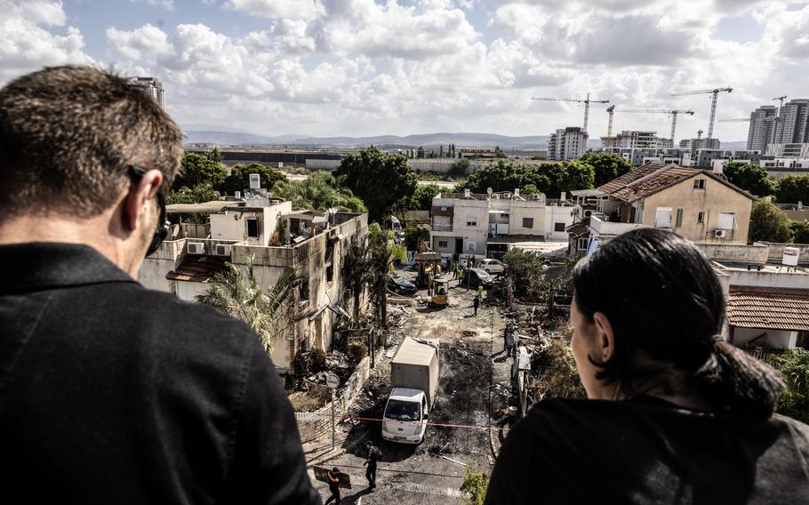 Damaged homes from a rocket attack in Kiryat Bialik