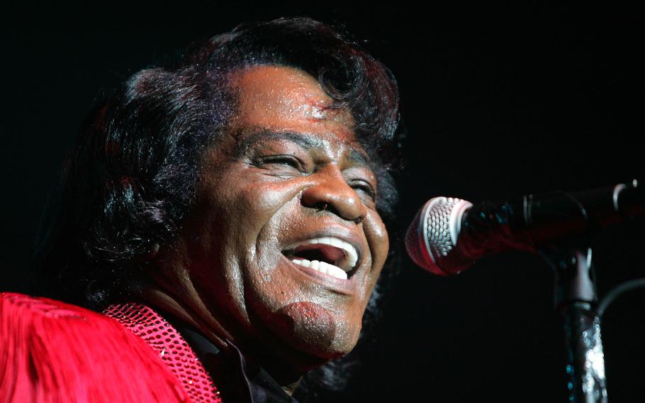 James Brown performs at the Miller Rock Thru Time Celebrating 50 Years of Rock Concert at Roseland Sept. 17, 2004, in New York. Brown, known as The Godfather of Soul, recorded “Living in America” in 1985. The song was featured in “Rocky IV.” 