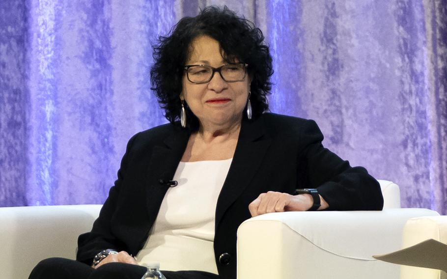 Supreme Court Justice Sonia Sotomayor attends a panel discussion in Washington on Feb. 23, 2024.