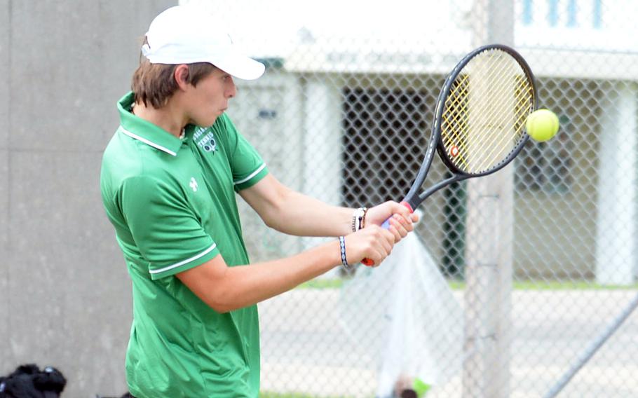 Jacy Fisk is one of three serniors returning to Kubasaki's tennis team.