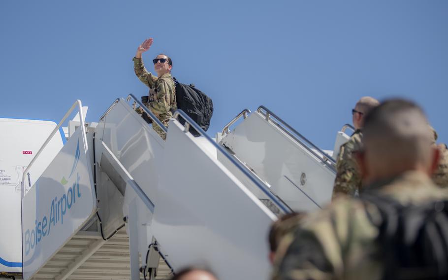 Family and friends bid farewell before Idaho Army National Guard members deploy