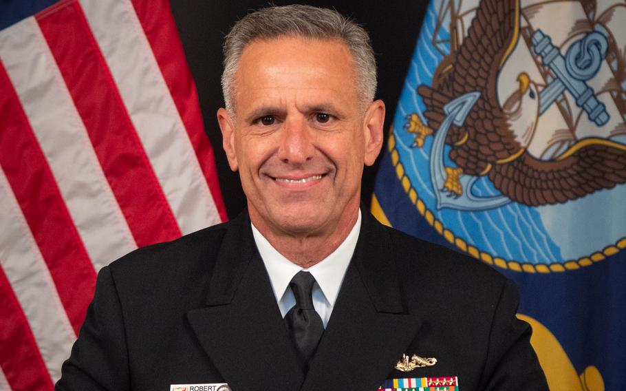 A photo of Adm. Robert P. Burke, 62. 