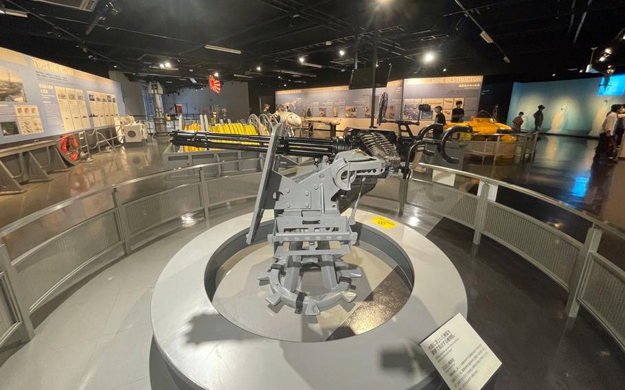 Naval weaponry on display at the Japan Maritime Self-Defense Force museum in Kure, Japan.