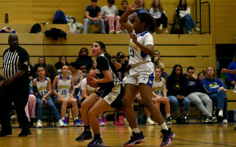 Natalia Lopez looks for a shot.