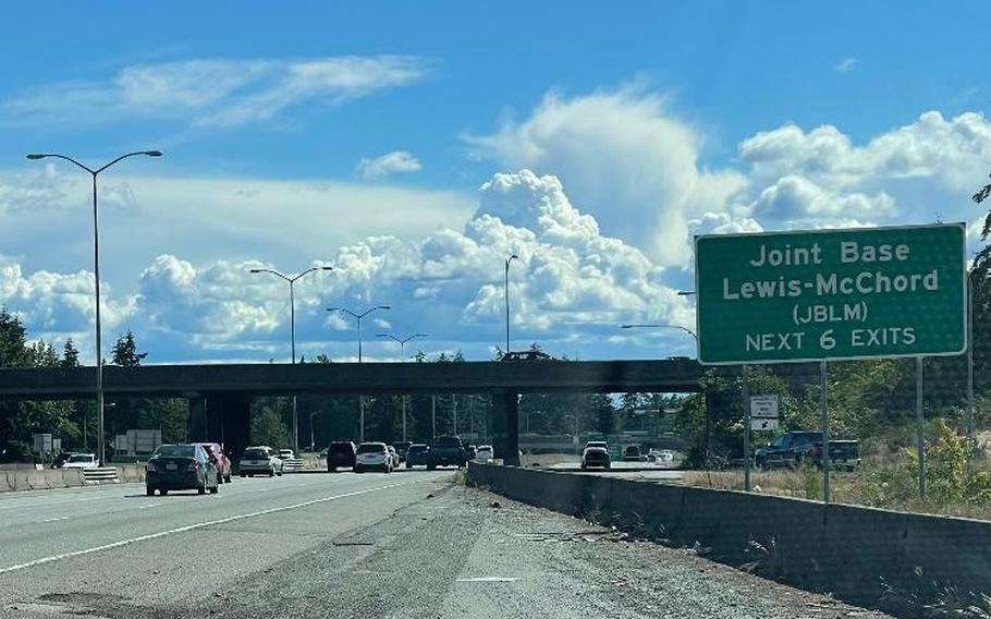 Interstate 5 in Washington runs through Joint Base Lewis-McChord. 