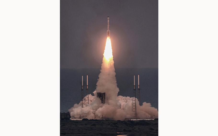 The Boeing CST-100 Starliner launches from Cape Canaveral Space Force Station, on May 19, 2022, as seen from Florida’s Kennedy Space Center. 