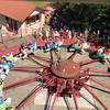 The Elephants ride is seen from the Ferris wheel at Didiland amusement park in Morsbronn-les-Bains, France.

