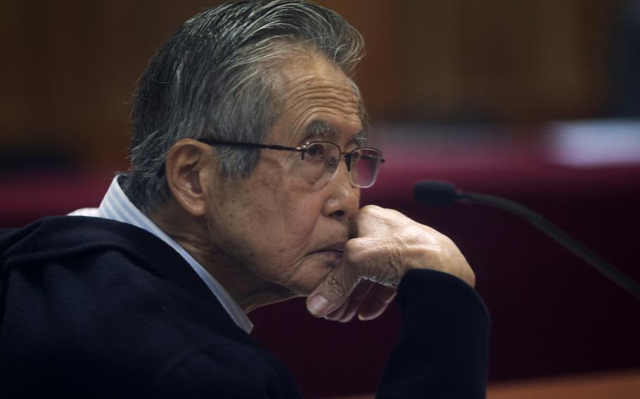 Alberto Fujimori attending trial in 2016