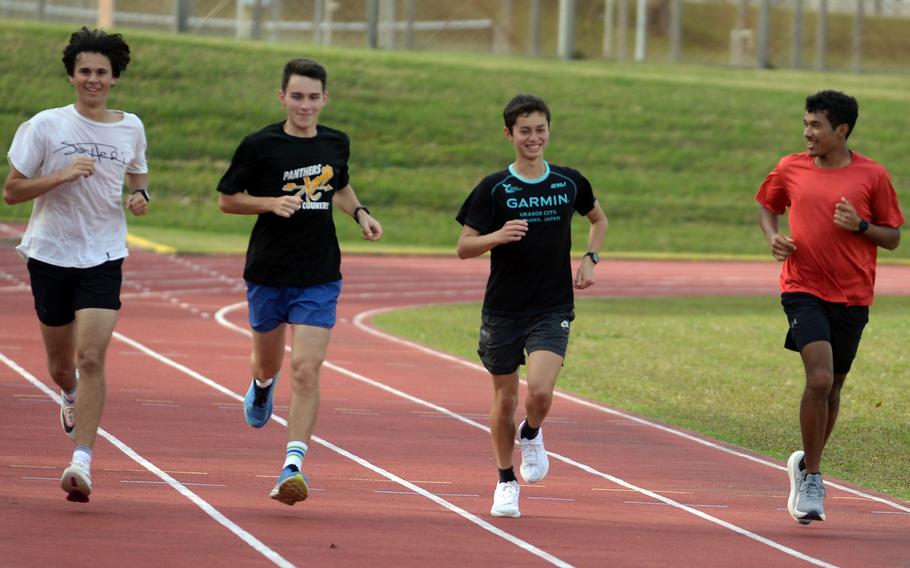 Kadena athletes practice.