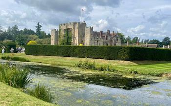 Exterior of Hever Castle and creek in front of it