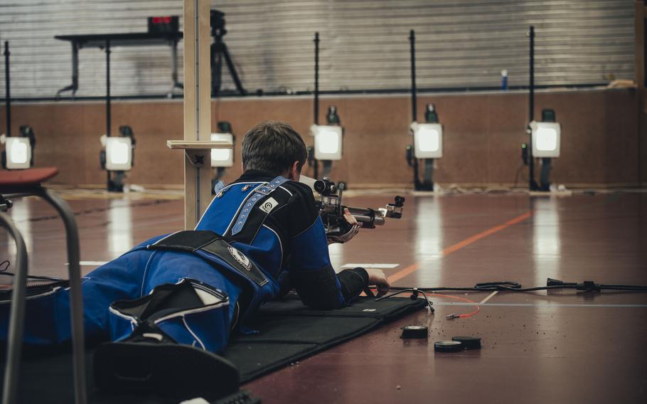 Shooting from the prone position.