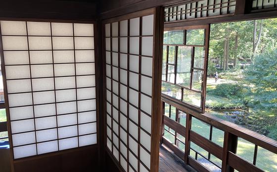 The view from the second floor at the House of Korekiyo Takahashi at the Edo-Tokyo Open Air Architectural Museum in Koganei, Japan.