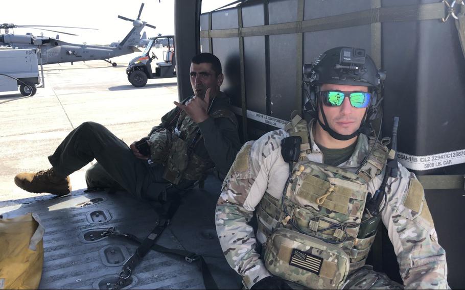 Anthony Ligouri, a general engineer and program manager based in the Air Force Research Laboratory’s Center for Rapid Innovation, and teammate Capt. (then-Lt.) Hayk Azatyan prepare for a search-and-rescue immersion exercise with the 920th Rescue Wing, Air Force Reserve Command at Patrick Space Force Base, Fla., in summer 2020. The exercise called for Ligouri and Azatyan, who represented Wright-Patterson Air Force Base in the 2019 AFRL Commander’s Challenge competition, to play the roles of “downed pilots” from a helicopter to better understand the challenges of maritime combat search-and-rescue procedures. Five years after first contributing to the AFRL Commander’s Challenge as a participant, Ligouri now serves as the program manager for this year’s event.