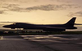 A B-1B Lancer assigned to the 34th Expeditionary Bomb Squadron at Ellsworth Air Force Base, S.D., parks on Andersen Air Force Base, Guam, Jan. 15, 2025. 