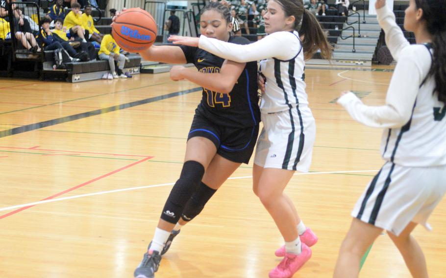 Ty’Lasia Anu drives to the basket.