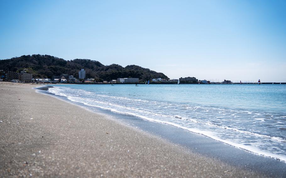 Zushi, a popular beach near Yokosuka Naval Base, Japan, is pictured on March 22, 2024. 