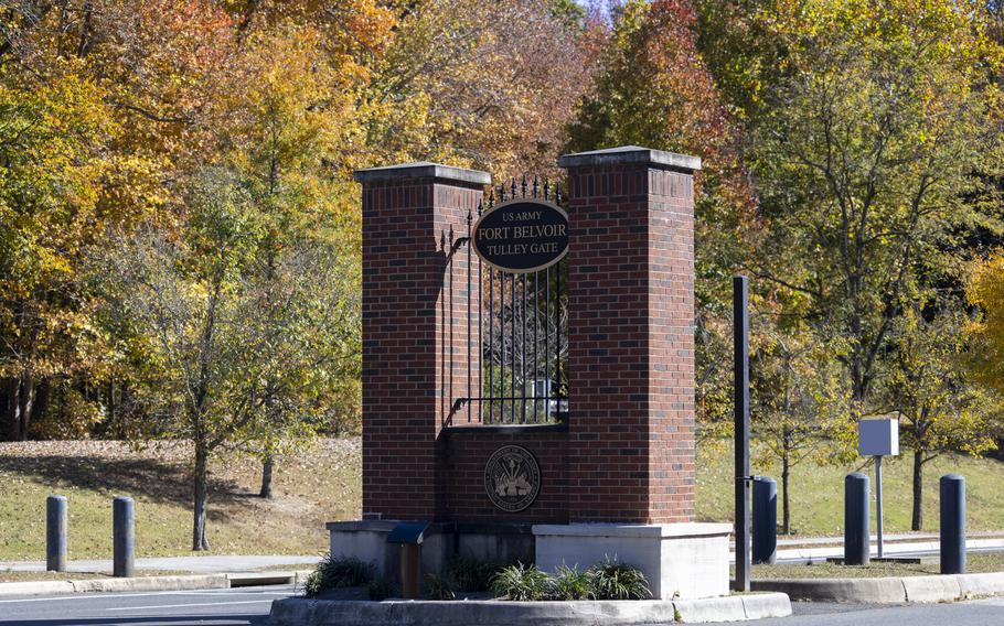 Entrance gate at Fort Belvoir.