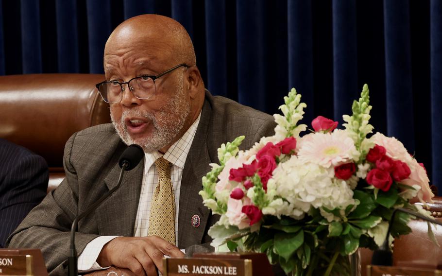 Rep. Bennie Thompson of Mississippi, the top Democrat on the House Committee on Homeland Security, speaks Wednesday, July 24, 2024, during a hearing about the Coast Guard.