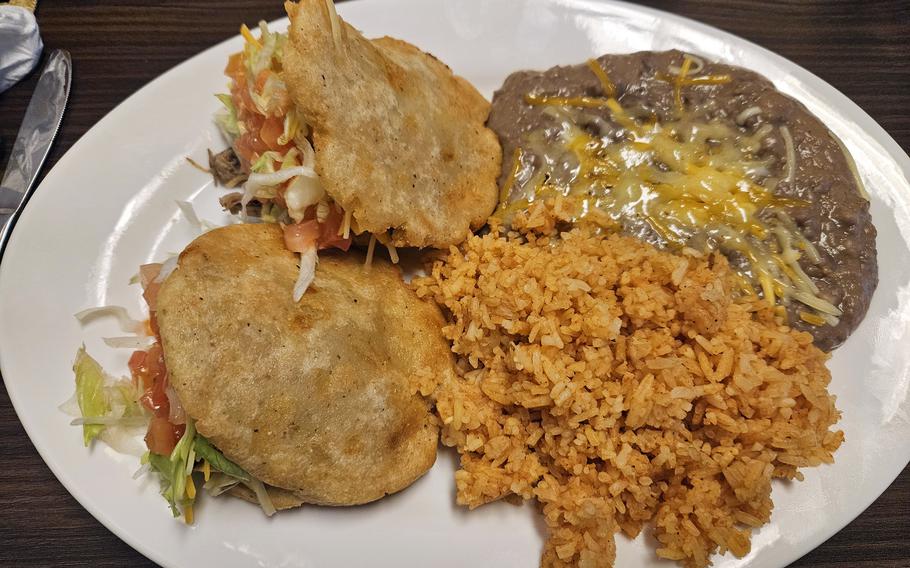 The gordita plate at Mesilla Kitchen in Okinawa city.