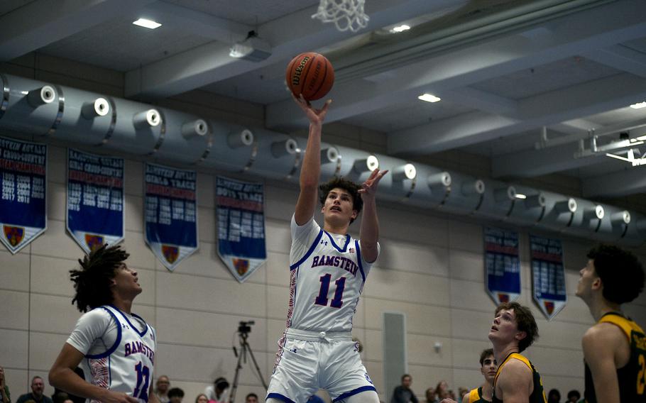 Michael Gonzales shoots the ball.