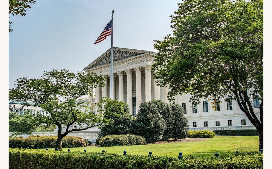 The U.S. Supreme Court building as seen Friday, June 30, 2023, in Washington, D.C., just before the court released its ruling to strike down the Biden administration’s student loan forgiveness program.