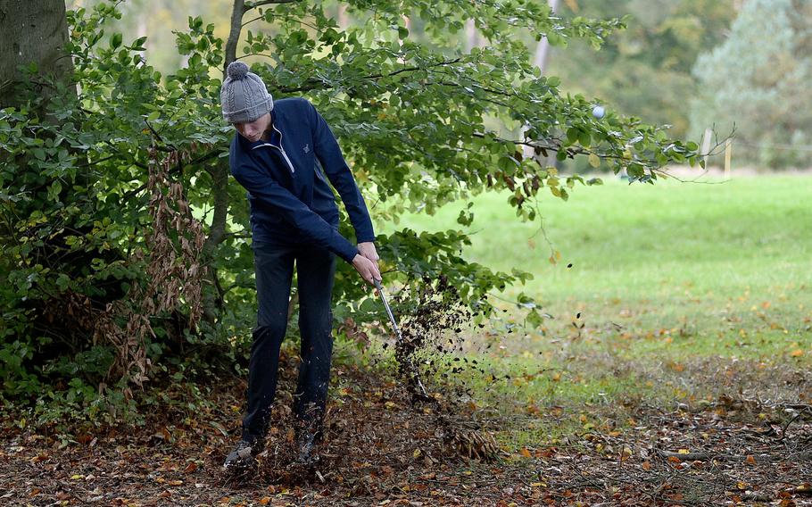 Michael Schmiedel hits out of the woods.