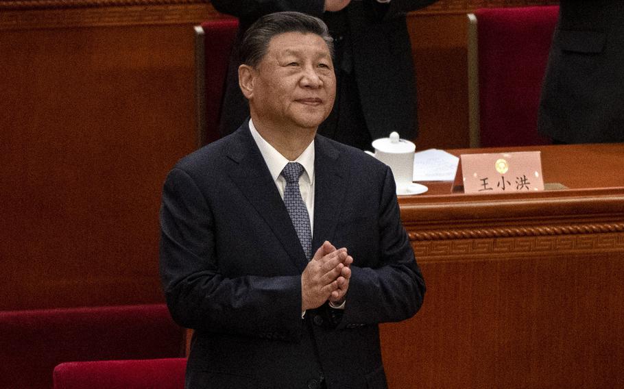 Chinese President Xi Jinping attends the Chinese Peoples Political Consultative Conference in Beijing on March 4, 2024.