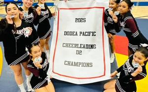 2025 Zama American High School Division II Far East cheerleading champion team.