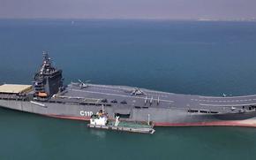 This image provided Thursday, Feb. 6, 2025, by Sepahnews of the Iranian Revolutionary Guard, shows Iran's first drone-carrier warship in the Persian Gulf. (Sepahnews via AP)