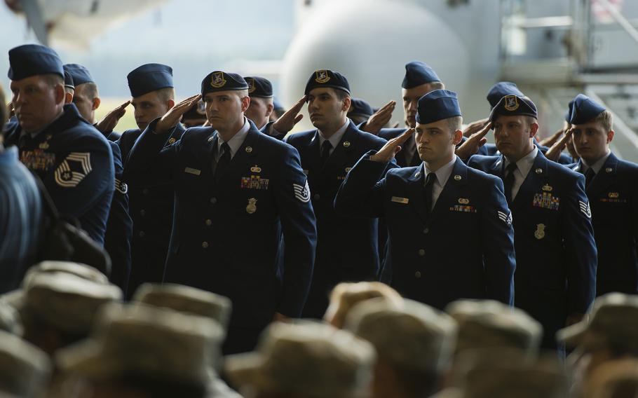 Change of command ceremony at Ramstein Air Base