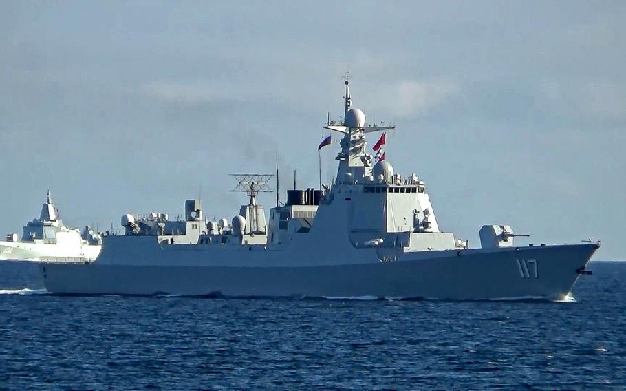  Russian and Chinese warships sail 