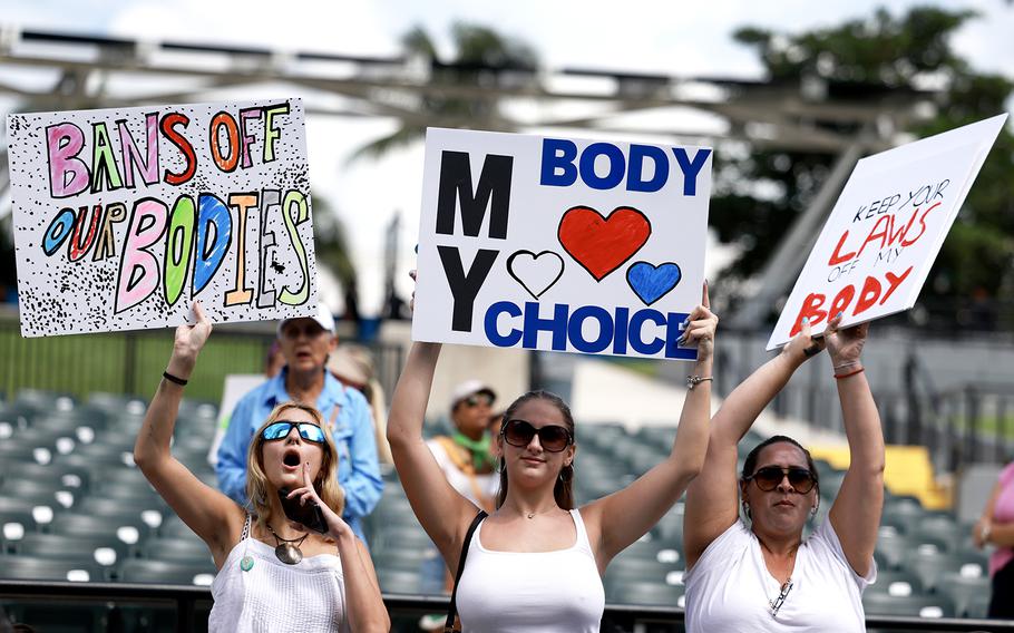 Attendees of pro-choice rally in Miami