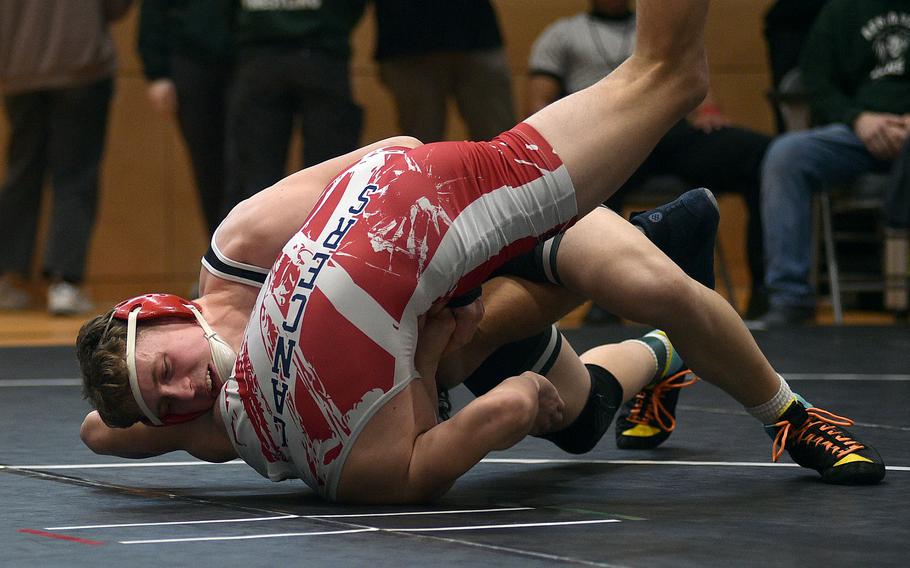 James Bennett earns a pin.